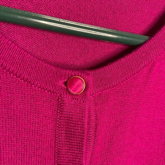 Talbots Cardigan Button Sweater Magenta Purple Raspberry‎ Cashmere Touch size M - Picture 5 of 10